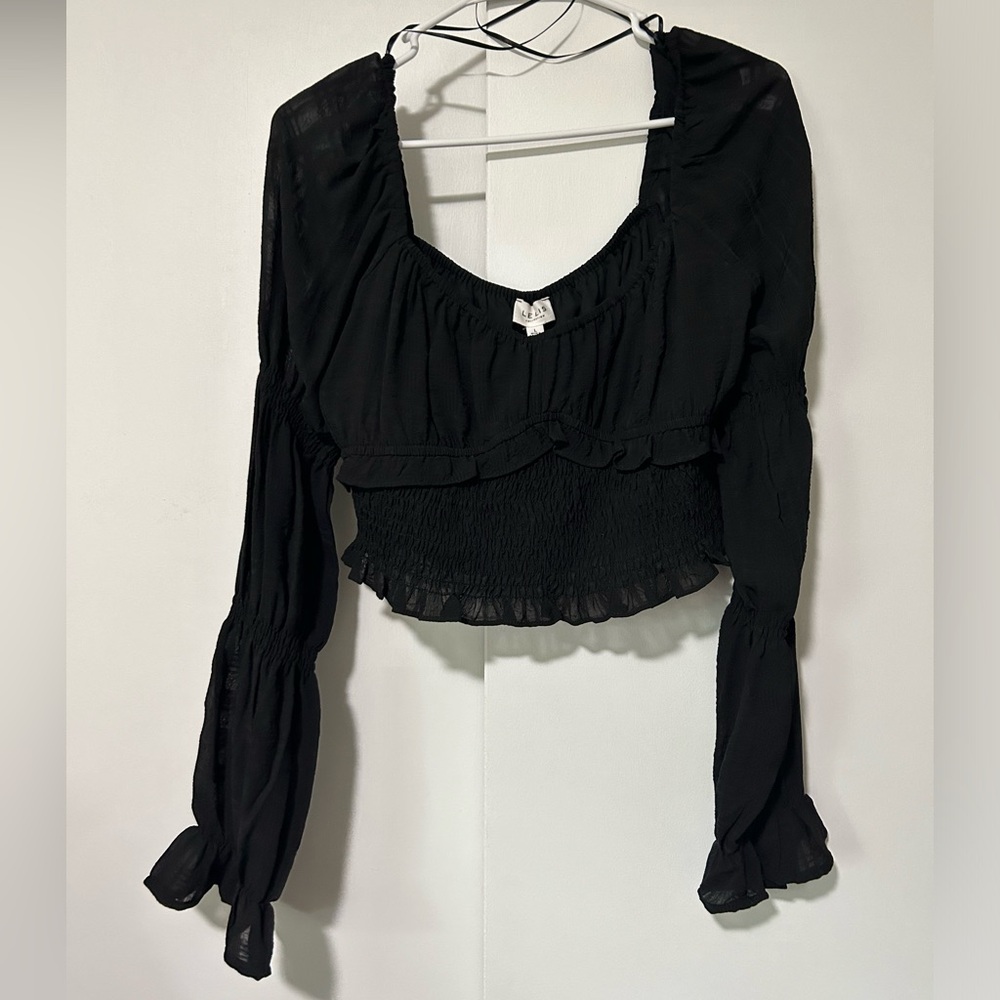 NWT Black cropped long sleeve NanaMacs